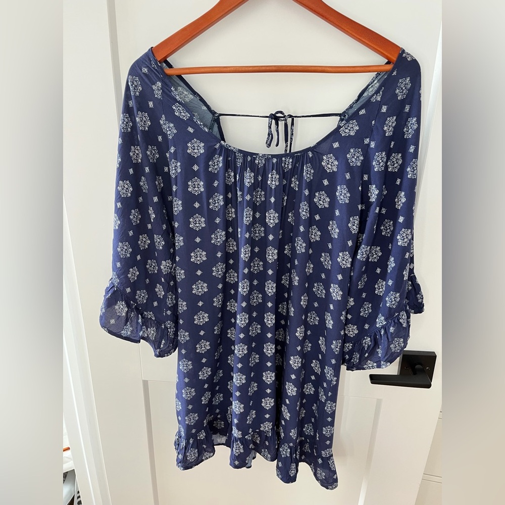 Eberjey Navy and White Patterned Dress